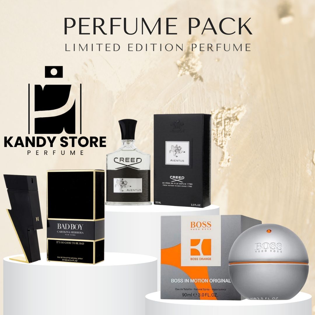 Bad Boy Carolina Herrera, Creed aventus, Boss in Motion Hugo Boss