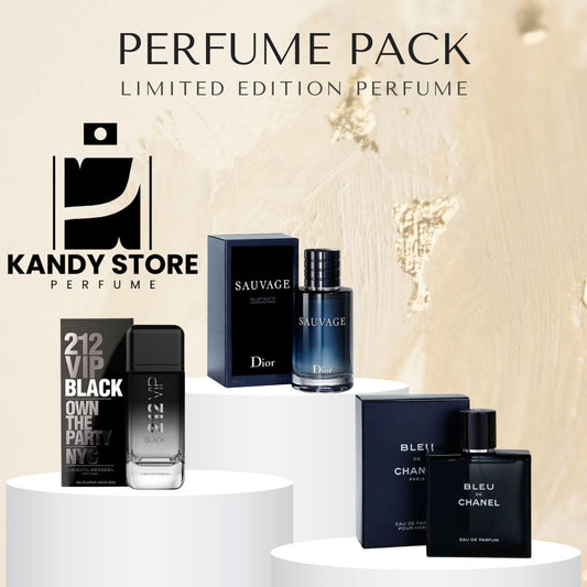 212 VIP B, Bleu Chanel, Sauvage + perfumero